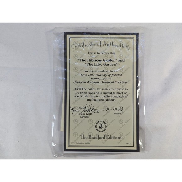 Lena Liu Treasury Of Jeweled Hummingbirds Ornaments Set 7 Bradford Editions 1999 - Picture 3 of 15